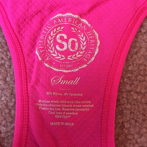 SO Pink Racerback Tank Size Small - Picture 4 of 7